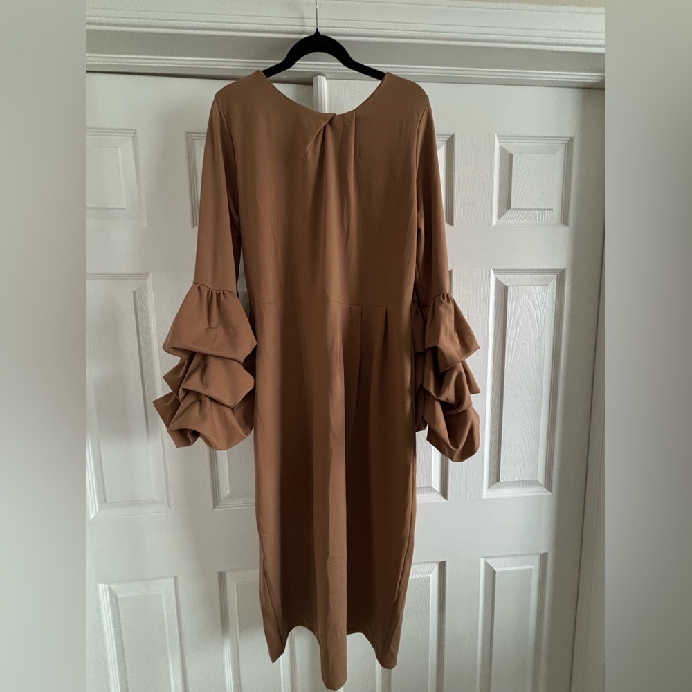 WHY DRESS Apparel | Brown Long Sleeve Dress, Size XL | NWT